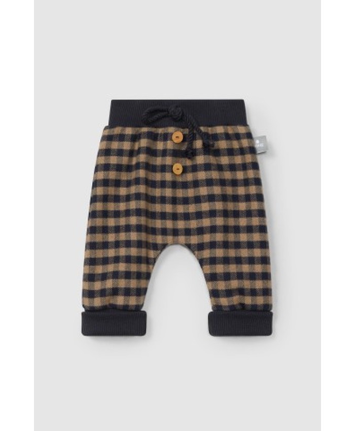 Snug Plaid Pull -Up Pants  indingo